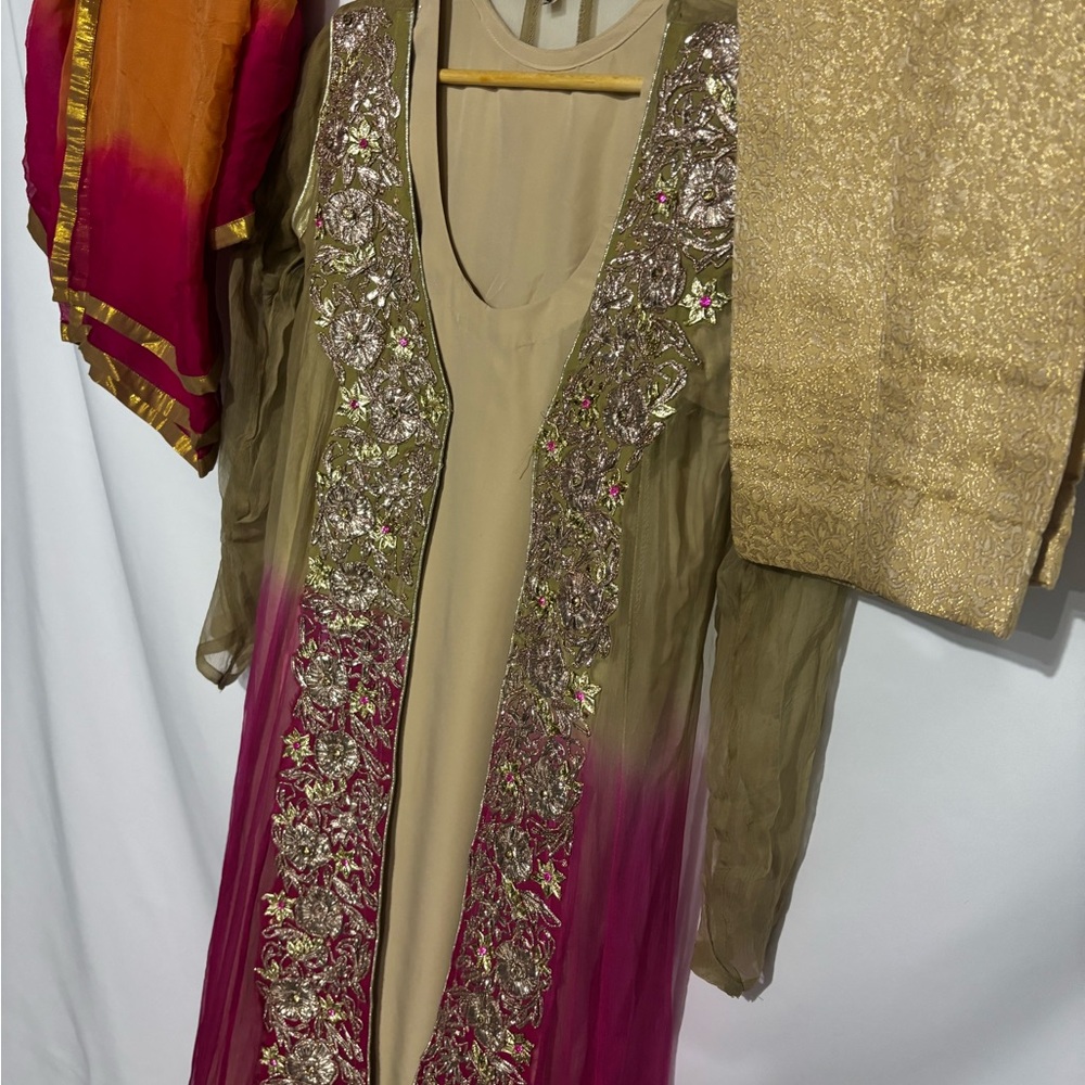 Elegant Multicolor Embroidered Dress